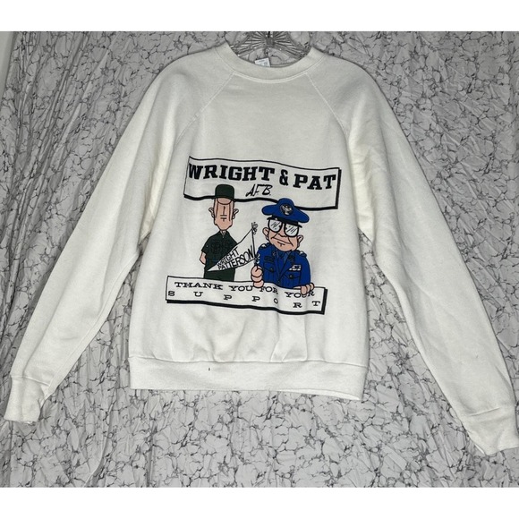 Vintage‎ Wright & Pat A.F.B. White Crewneck SweaterTagged Size: M